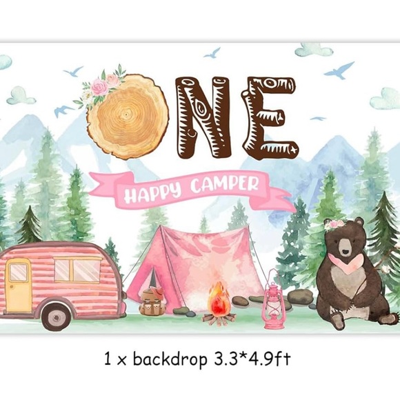 One Happy Camper 1st Birthday Party Bundle - Picture 1 of 8